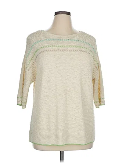 Pre-owned Jjill Pullover Sweater In White