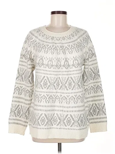 Pre-owned Jjill Pullover Sweater In White