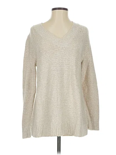 Pre-owned Jjill Pullover Sweater In White