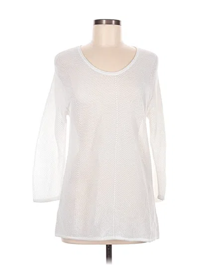 Pre-owned Jjill Pullover Sweater In White