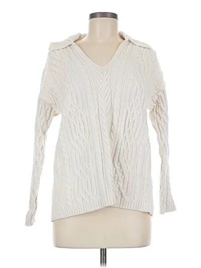 Pre-owned Jjill Pullover Sweater In White