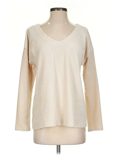 Pre-owned Jjill Pullover Sweater In White