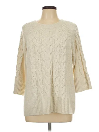 Pre-owned Jjill Pullover Sweater In White