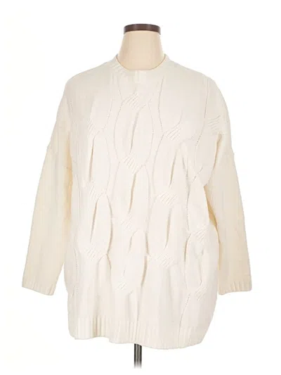 Pre-owned Jjill Pullover Sweater In White