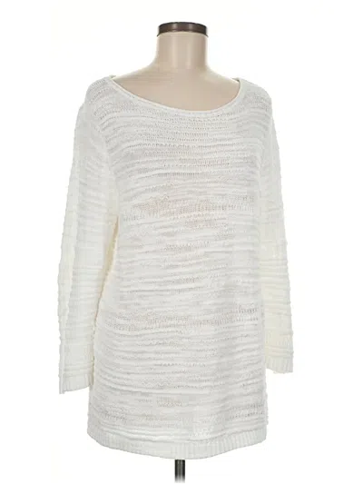 Pre-owned Jjill Pullover Sweater In White