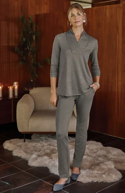 Jjill J.jill Pure Jill Affinity Slim-leg Pants In Gray