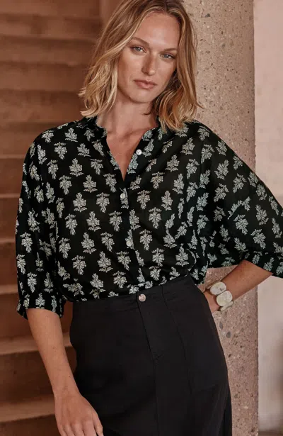 Jjill Pure Jill Block-printed Button-front Shirt