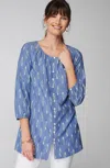Jjill J.jill Pure Jill Button-front Tunic In Sailor Blue Multi