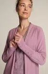 Jjill J.jill Pure Jill Buttoned-cuff Cardi In Light Dewberry Heather