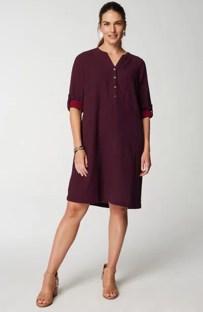Jjill J.jill Pure Jill Color-block Double-cloth Dress In Current,pepperberry