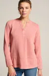 Jjill J.jill Pure Jill Contrast-stitched Top In Light Pink Champagne,coral Reef