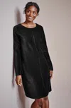 Jjill J.jill Pure Jill Corded Velour Dress In Black