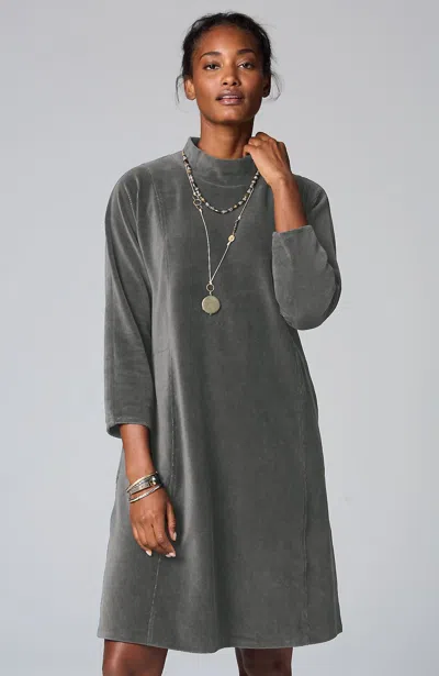 Jjill J.jill Pure Jill Corded-velour Dress In Onyx