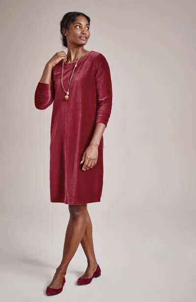 Jjill J.jill Pure Jill Corded Velour Dress In Red