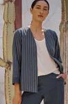 Jjill J.jill Pure Jill Cotton Dobby Jacket In Soft Everyday Blue Multi