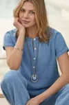 Jjill J.jill Pure Jill Cotton-gauze Henley Top
