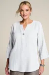 Jjill J.jill Pure Jill Cotton-gauze One-button Tunic In White
