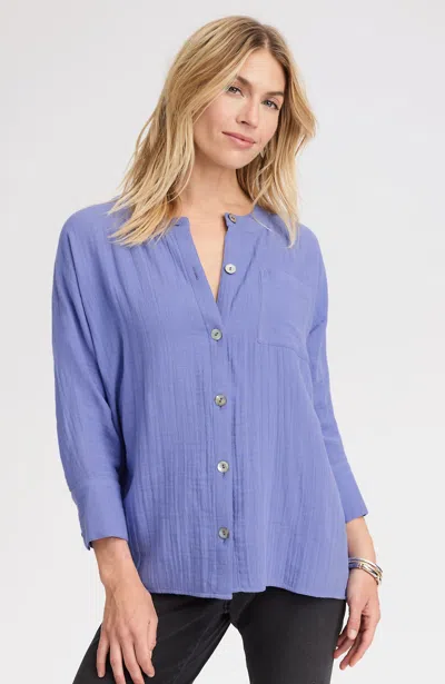Jjill J.jill Pure Jill Double-cloth High-low Top