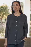 Jjill J.jill Pure Jill Double-cloth High-low Top In Black