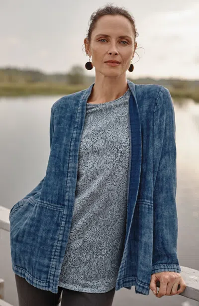 Jjill J.jill Pure Jill Double-cloth Indigo Jacket In Oak Bluff Wash