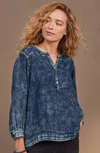 Jjill J.jill Pure Jill Double-cloth Indigo Top In Oak Bluff Wash