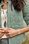 Jjill J.jill Pure Jill Double-gauze Quilted Jacket In Succulent