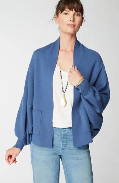 Jjill J.jill Pure Jill Double-knit Dolman-sleeve Cardi In Deep Sea