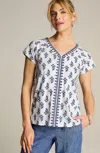 Jjill J.jill Pure Jill Embroidered Cap-sleeve Tee