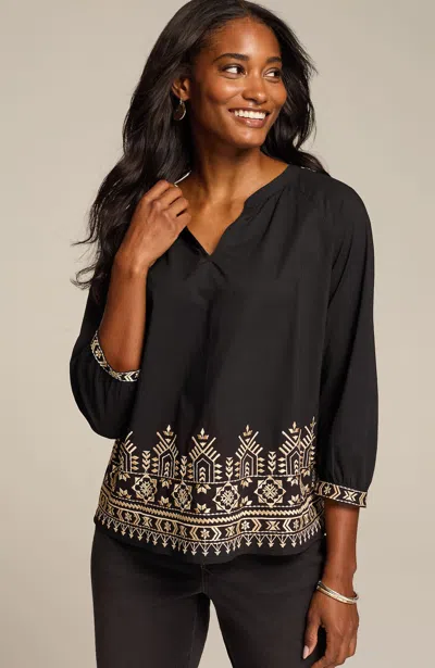 Jjill J.jill Pure Jill Embroidered-hem Top In Multi
