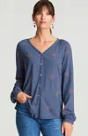 Jjill J.jill Pure Jill Embroidered Top In Blue
