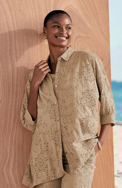 Jjill J.jill Pure Jill Eyelet Button-front Shirt