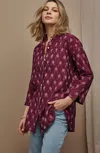 Jjill J.jill Pure Jill Ikat Button-front Tunic In Dewberry Multi