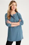 Jjill J.jill Pure Jill Indigo Henley Tunic