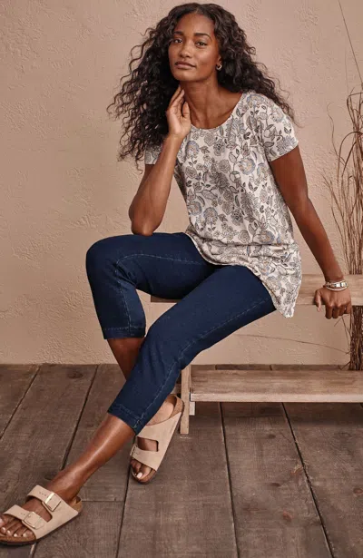 Jjill J.jill Pure Jill Indigo Knit Cropped Slim-leg Jeans In Everyday Wash