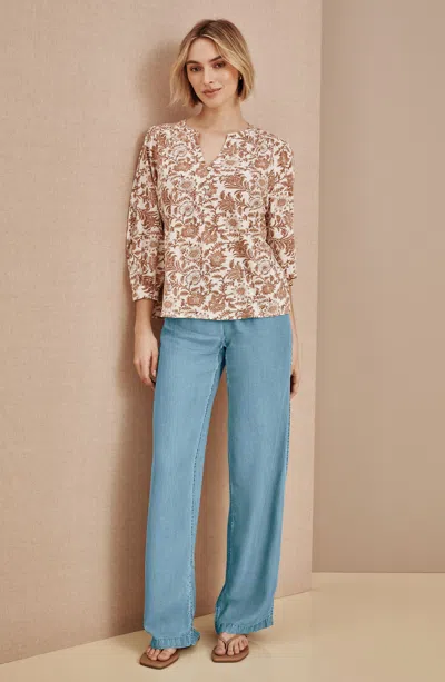 Jjill Pure Jill Indigo Smocked-waist Pants In Blue