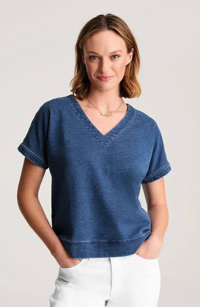 Jjill Pure Jill Indigo V-neck Sweatshirt