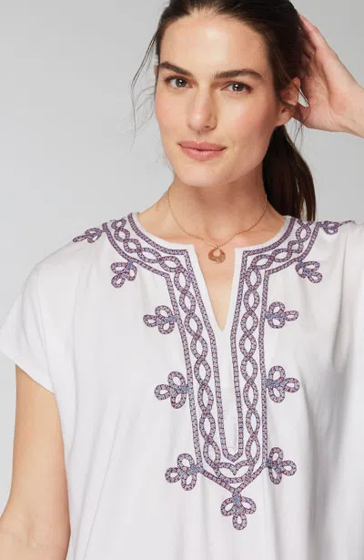 Jjill J.jill Pure Jill Knit Embroidered Tunic In White Multi