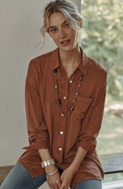 Jjill J.jill Pure Jill Lava-dyed Tunic In Light Nutmeg Multi