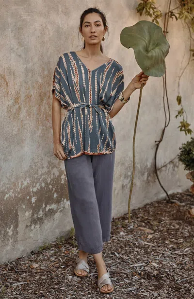 Jjill J.jill Pure Jill Linen-blend Wide-leg Crops In Light Black Pearl