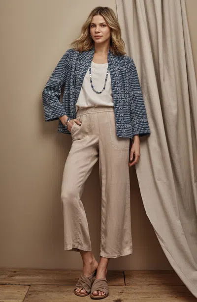 Jjill J.jill Pure Jill Linen-blend Wide-leg Crops In Light Khaki