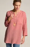 Jjill J.jill Pure Jill Linen One-pocket Tunic In Coral Reef,shell Pink