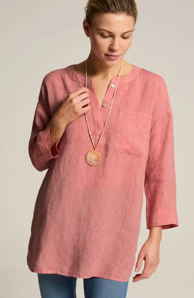 Jjill J.jill Pure Jill Linen One-pocket Tunic In Coral Reef,shell Pink
