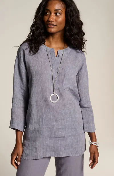 Jjill J.jill Pure Jill Linen One-pocket Tunic In Quarry Rock,white