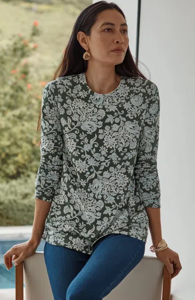Jjill J.jill Pure Jill Long-sleeve Shirttail Tee In Black