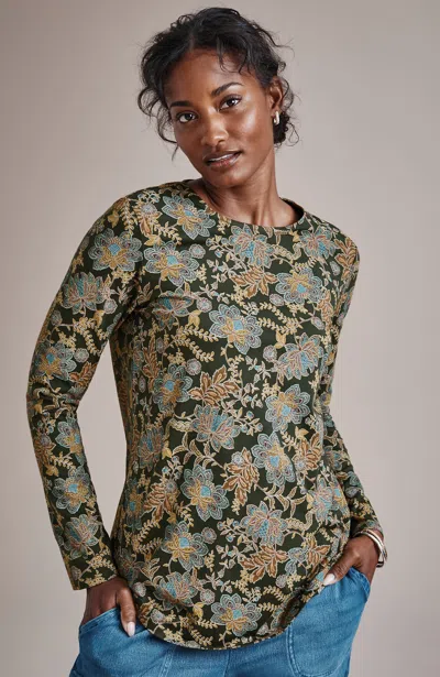 Jjill J.jill Pure Jill Long-sleeve Shirttail Tee In Multi
