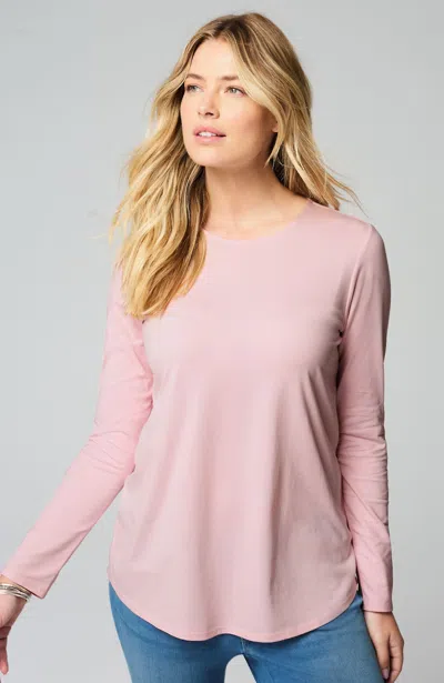 Jjill J.jill Pure Jill Long-sleeve Shirttail Tee In Rose Tint