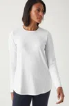 Jjill J.jill Pure Jill Long-sleeve Shirttail Tee In White