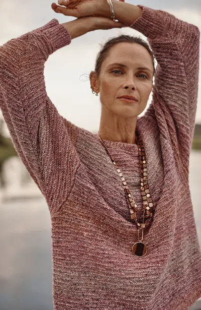 Jjill J.jill Pure Jill Multicolored Knit Sweater In Dried Rose Multi