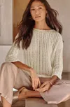 Jjill J.jill Pure Jill Open-rib-textured Sweater In Cream