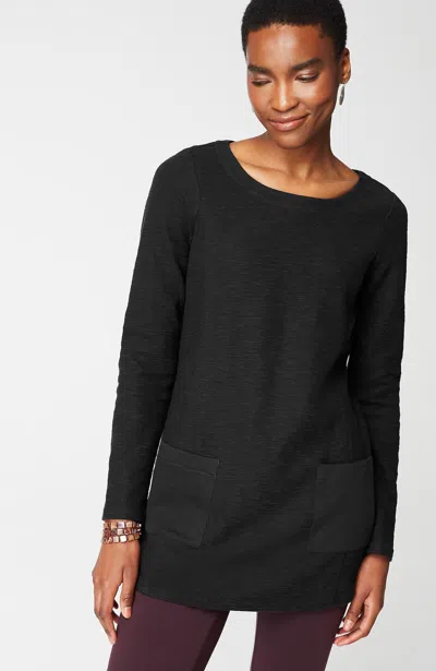 Jjill J.jill Pure Jill Organically Grown Cotton A-line Tunic In Black